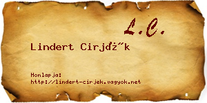 Lindert Cirjék névjegykártya